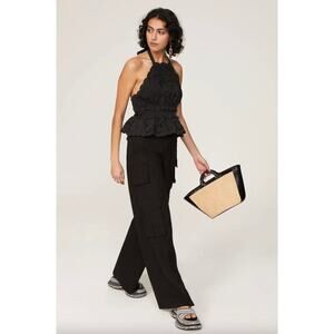 Sea New York Black Blaire Eyelet Top Sz XL